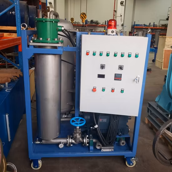 Purificatore di olio della macchina di filtraggio di rigenerazione dell'olio lubrificante della macchina di riciclaggio dell'olio del trasformatore idraulico di vuoto di alta precisione per la turbina